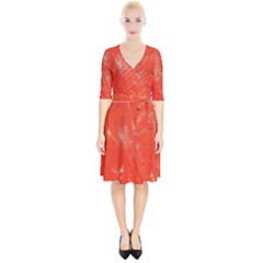 Grunge Red Tarpaulin Texture Wrap Up Cocktail Dress by FunnyCow