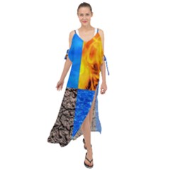 The Fifth Inside Funny Pattern Maxi Chiffon Cover Up Dress by FunnyCow