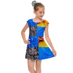 The Fifth Inside Vertical Pattern Kids Cap Sleeve Dress by FunnyCow