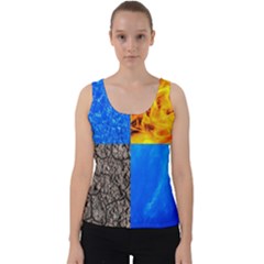 The Fifth Inside Vertical Pattern Velvet Tank Top by FunnyCow