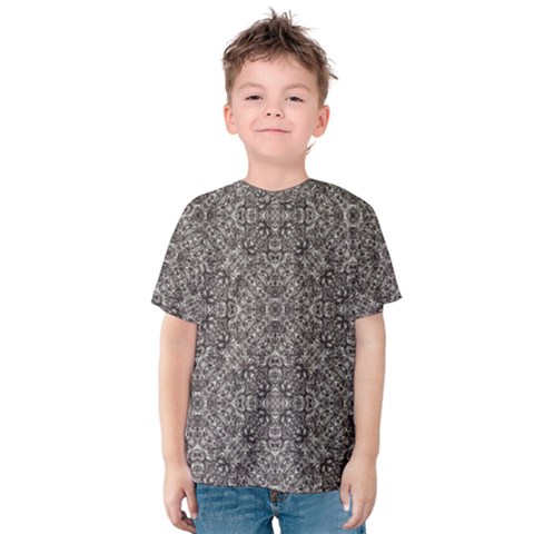 Luxury Modern Baroque Pattern Kids  Cotton Tee by dflcprints