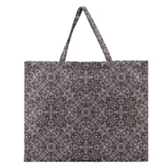 Luxury Modern Baroque Pattern Zipper Large Tote Bag by dflcprints