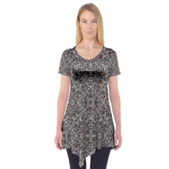 Luxury Modern Baroque Pattern Short Sleeve Tunic  by dflcprints