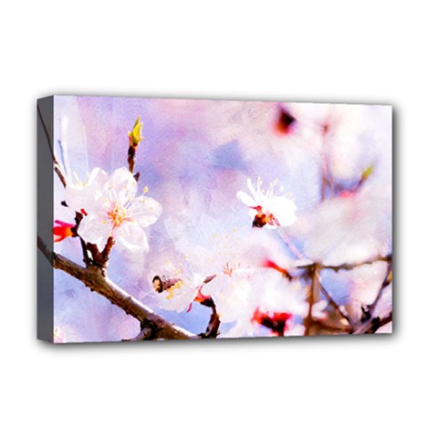 Pink Sakura Purple Background Deluxe Canvas 18  X 12   by FunnyCow