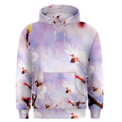 Pink Sakura Purple Background Men s Pullover Hoodie