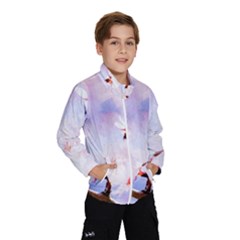 Pink Sakura Purple Background Windbreaker (Kids)