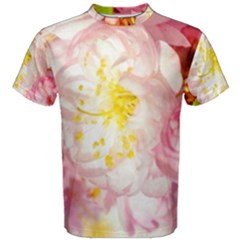 Pink Flowering Almond Flowers Men s Cotton Tee by FunnyCow