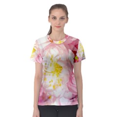 Pink Flowering Almond Flowers Women s Sport Mesh Tee