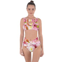 Pink Flowering Almond Flowers Bandaged Up Bikini Set  by FunnyCow