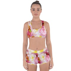 Pink Flowering Almond Flowers Racerback Boyleg Bikini Set by FunnyCow