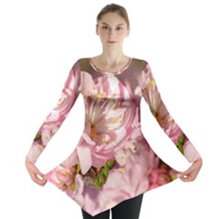 Beautiful Flowering Almond Long Sleeve Tunic  by FunnyCow