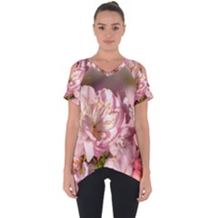 Beautiful Flowering Almond Cut Out Side Drop Tee by FunnyCow