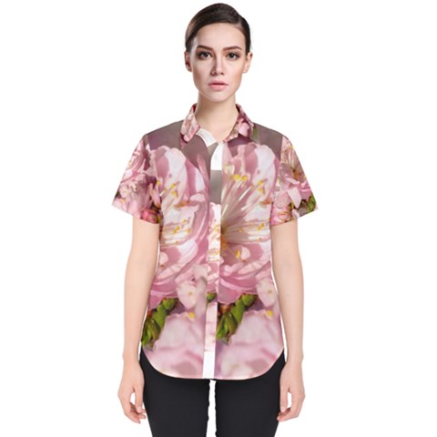 Beautiful Flowering Almond Women s Short Sleeve Shirt by FunnyCow