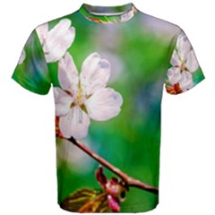 Sakura Flowers On Green Men s Cotton Tee by FunnyCow