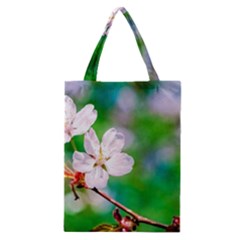 Sakura Flowers On Green Classic Tote Bag by FunnyCow