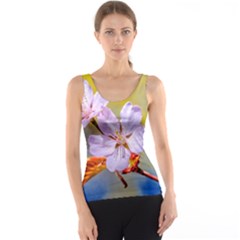 Sakura Flowers On Yellow Tank Top by FunnyCow