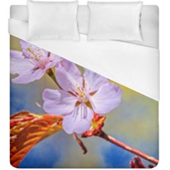 Sakura Flowers On Yellow Duvet Cover (king Size) by FunnyCow