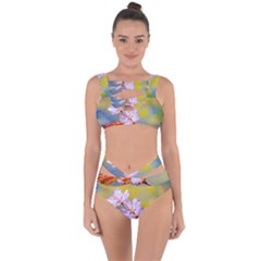 Sakura Flowers On Yellow Bandaged Up Bikini Set  by FunnyCow