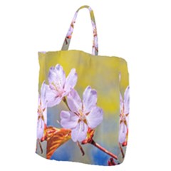 Sakura Flowers On Yellow Giant Grocery Tote by FunnyCow