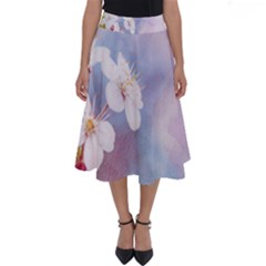 Pink Mist Of Sakura Perfect Length Midi Skirt by FunnyCow