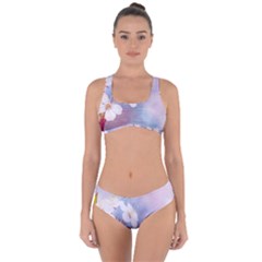 Pink Mist Of Sakura Criss Cross Bikini Set by FunnyCow