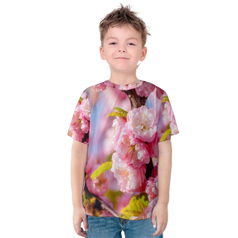 Flowering Almond Flowersg Kids  Cotton Tee by FunnyCow