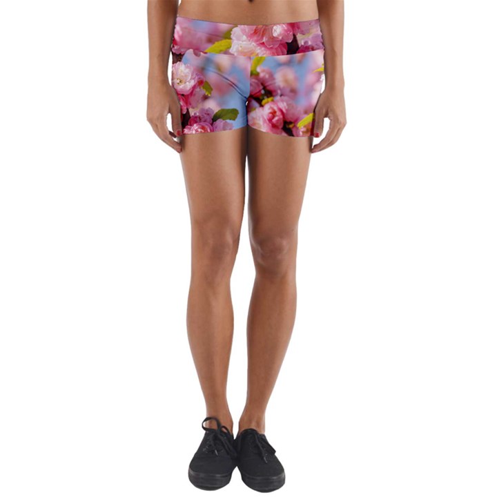 Flowering Almond Flowersg Yoga Shorts