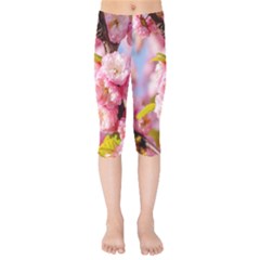 Flowering Almond Flowersg Kids  Capri Leggings  by FunnyCow