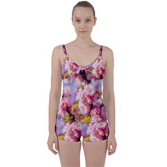 Flowering Almond Flowersg Tie Front Two Piece Tankini by FunnyCow