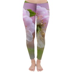 Single Almond Flower Classic Winter Leggings by FunnyCow