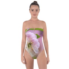 Single Almond Flower Tie Back One Piece Swimsuit by FunnyCow