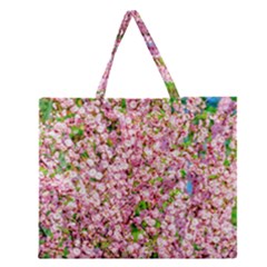 Almond Tree In Bloom Zipper Large Tote Bag by FunnyCow