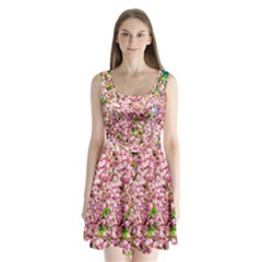 Almond Tree In Bloom Split Back Mini Dress  by FunnyCow