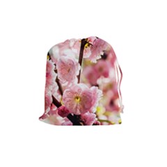 Blooming Almond At Sunset Drawstring Pouches (medium)  by FunnyCow