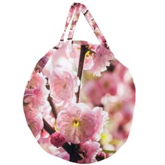 Blooming Almond At Sunset Giant Round Zipper Tote by FunnyCow