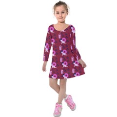 Punk Baby Red Kids  Long Sleeve Velvet Dress