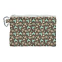Brown With Blue Hats Canvas Cosmetic Bag (Large) View1