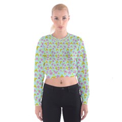 Blue Star Yellow Hats Cropped Sweatshirt