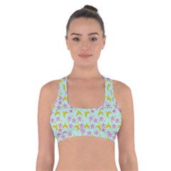 Blue Star Yellow Hats Cross Back Sports Bra