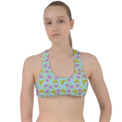 Blue Star Yellow Hats Criss Cross Racerback Sports Bra