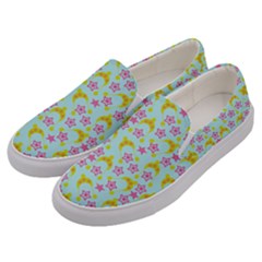 Blue Star Yellow Hats Men s Canvas Slip Ons