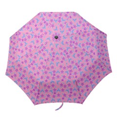 Pink Star Blue Hats Folding Umbrellas