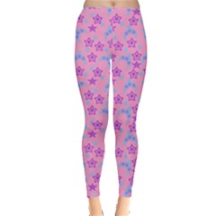 Pink Star Blue Hats Leggings 