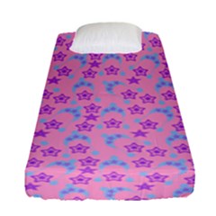 Pink Star Blue Hats Fitted Sheet (Single Size)