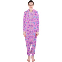 Pink Star Blue Hats Hooded Jumpsuit (Ladies) 