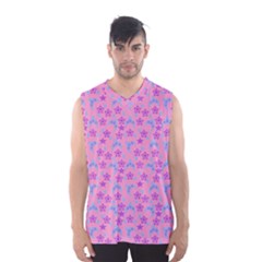 Pink Star Blue Hats Men s Basketball Tank Top