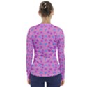 Pink Star Blue Hats V-Neck Long Sleeve Top View2