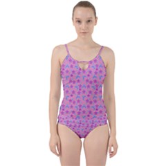 Pink Star Blue Hats Cut Out Top Tankini Set