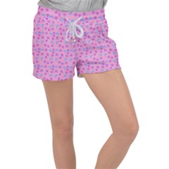 Pink Star Blue Hats Women s Velour Lounge Shorts