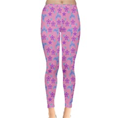 Pink Star Blue Hats Inside Out Leggings